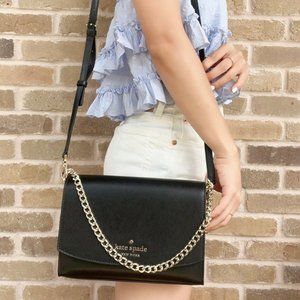 Kate Spade Convertible Crossbody Black Saffiano Leather